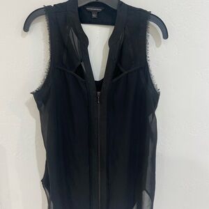 Rock & Republic Black Sheer Sleeveless Blouse